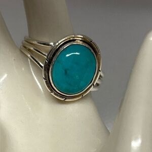 Sterling Silver Sleeping Beauty Turquoise Ring – Classic Southwest Elegance sz 9